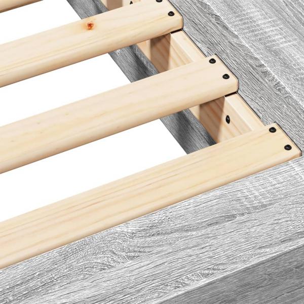 Bettgestell Grau Sonoma 150x200 cm Holzwerkstoff