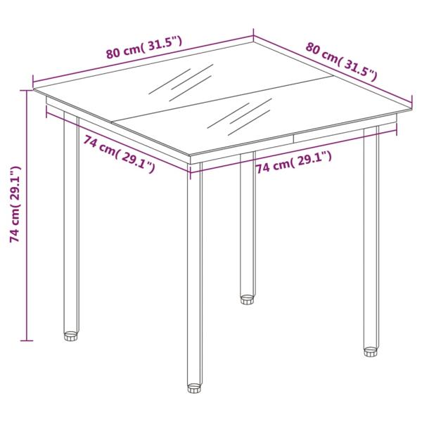 3-tlg. Garten-Essgruppe mit Kissen Braun Poly Rattan