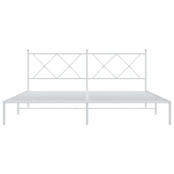 Bettgestell mit Kopfteil Metall Weiß 183x213 cm