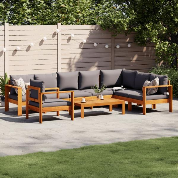 ARDEBO.de - 6-tlg. Garten-Sofagarnitur mit Kissen Massivholz Akazie
