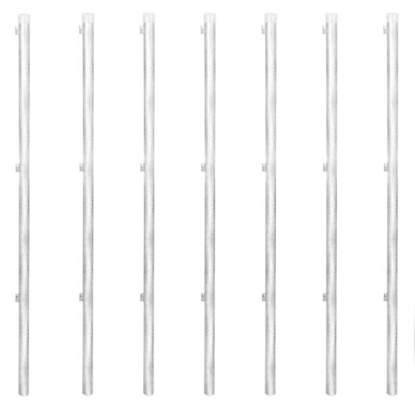 Maschendrahtzaun mit Pfosten Stahl Verzinkt 15x1,25 m Silbern