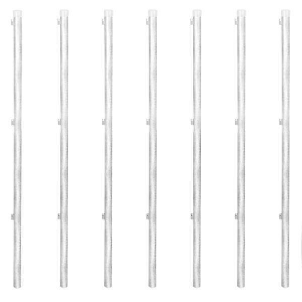 Maschendrahtzaun mit Pfosten Stahl Verzinkt 15x1,25 m Silbern