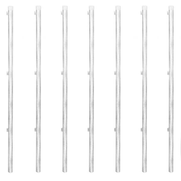 Maschendrahtzaun mit Pfosten Stahl Verzinkt 15x1,25 m Silbern