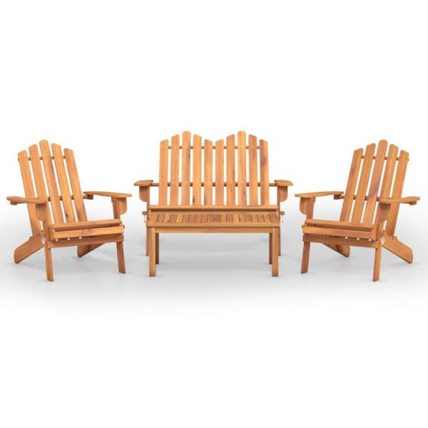 4-tlg. Garten-Lounge-Set Adirondack Massivholz Akazie