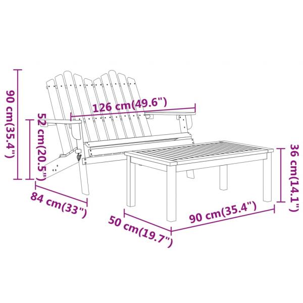 4-tlg. Garten-Lounge-Set Adirondack Massivholz Akazie