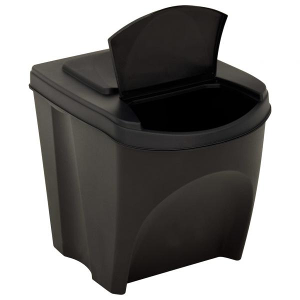Stapelbare Mülleimer 3 Stk. Anthrazit 75 L  