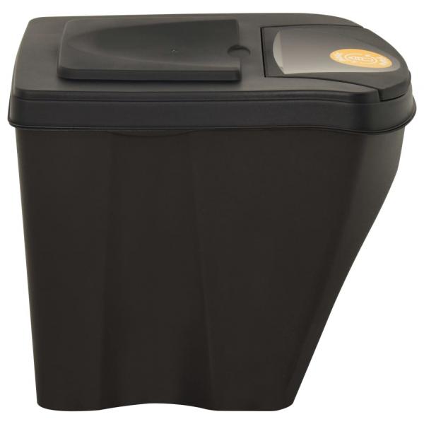 Stapelbare Mülleimer 3 Stk. Anthrazit 75 L  