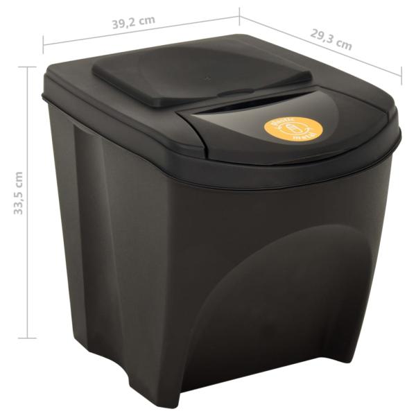 Stapelbare Mülleimer 3 Stk. Anthrazit 75 L  