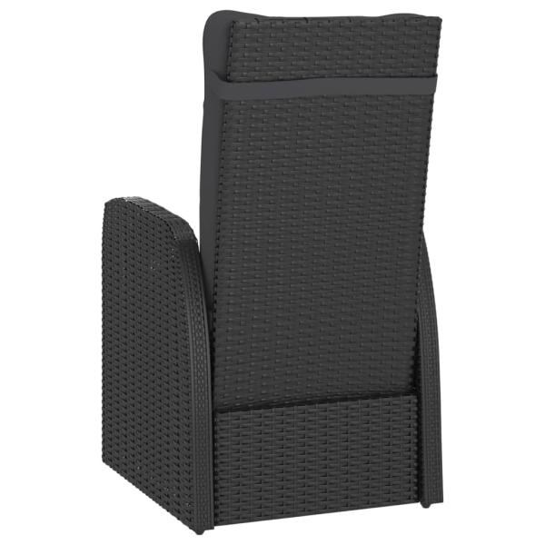 11-tlg. Garten-Essgruppe mit Kissen Poly Rattan Schwarz