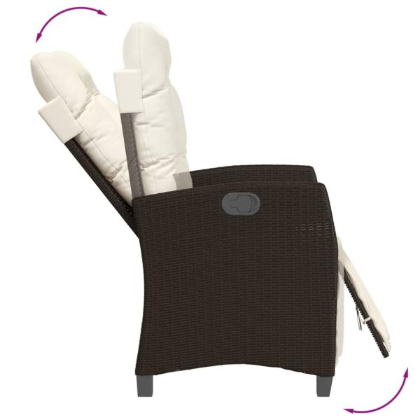 ARDEBO.de - 5-tlg. Garten-Essgruppe mit Kissen Braun Poly Rattan