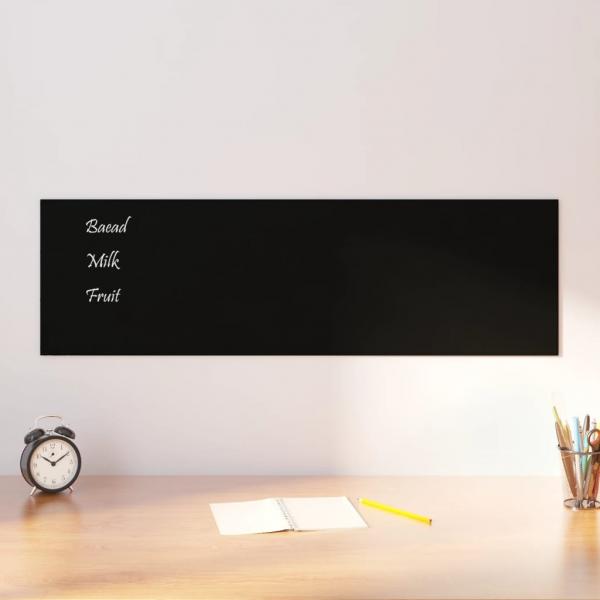 ARDEBO.de - Magnettafel Wandmontage Schwarz 100x30 cm Hartglas