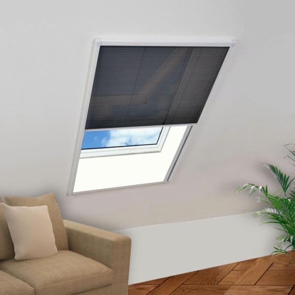 ARDEBO.de - Insektenschutz-Plissee für Fenster Aluminium 80 x 100 cm 