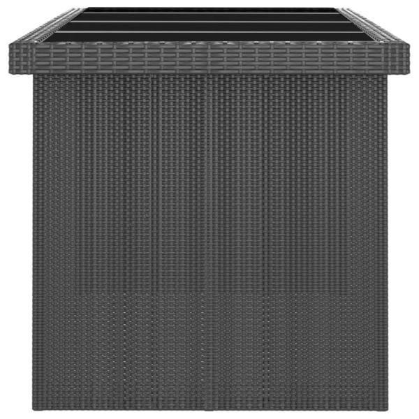 11-tlg. Garten-Essgruppe mit Kissen Poly Rattan Schwarz