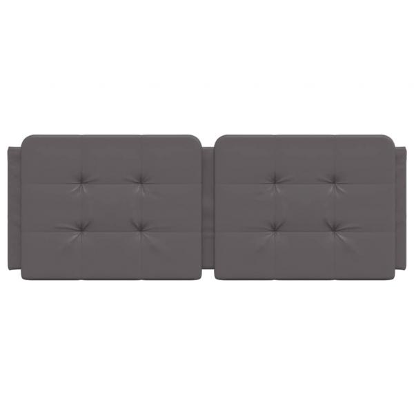 Kopfteil-Kissen Grau 120 cm Kunstleder