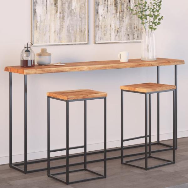 ARDEBO.de - Tischplatte 180x40x2,5cm Rechteckig Massivholz Akazie Baumkante