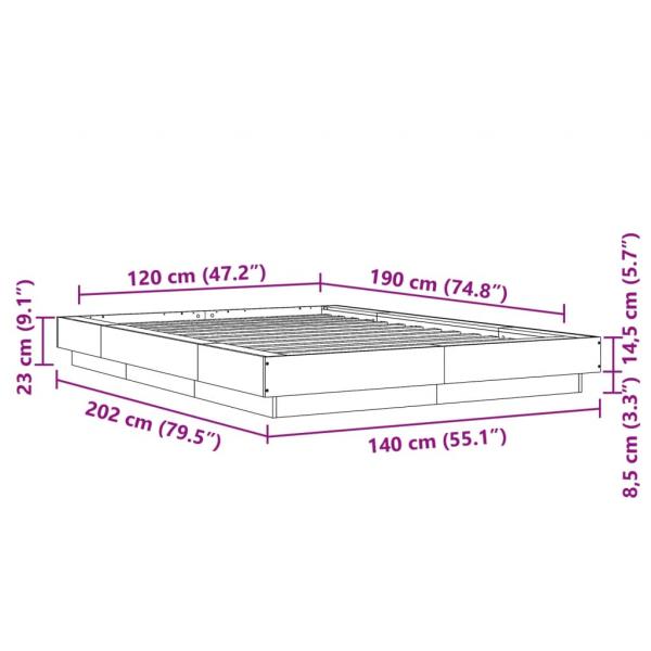 Bettgestell Weiß 120x190 cm Holzwerkstoff