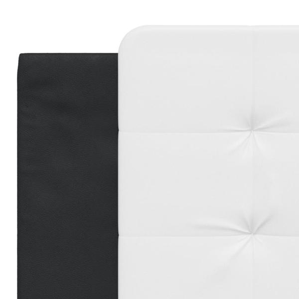Bettgestell mit Kopfteil Schwarz und Weiß 180x200 cm Kunstleder