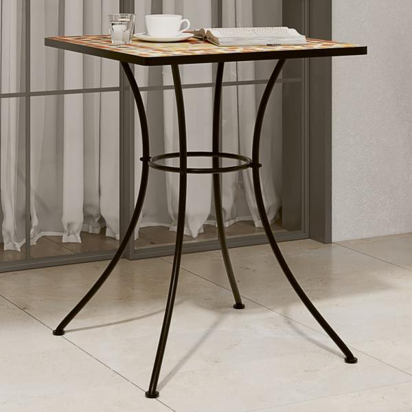 ARDEBO.de - Mosaik-Bistrotisch Terrakottarot 60x60x74 cm Keramik