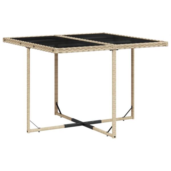 ARDEBO.de - 9-tlg. Garten-Essgruppe mit Kissen Beige Poly Rattan