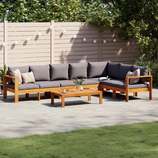 ARDEBO.de - 5-tlg. Garten-Sofagarnitur mit Kissen Massivholz Akazie