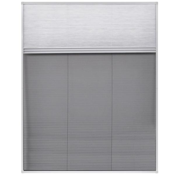 Insektenschutz-Plissee für Fenster Jalousie Aluminium 80x100 cm 