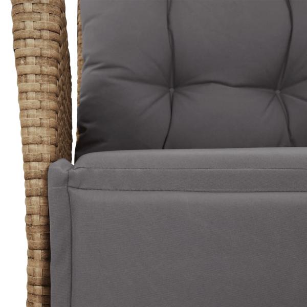 9-tlg. Garten-Essgruppe mit Kissen Beige Poly Rattan