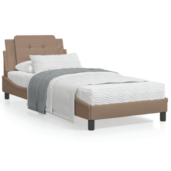 ARDEBO.de - Bettgestell mit Kopfteil Cappuccino-Braun 80x200 cm Kunstleder