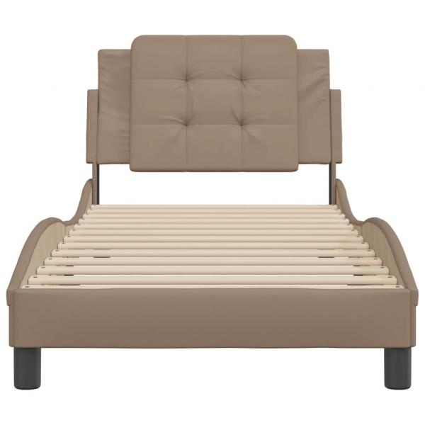 Bettgestell mit Kopfteil Cappuccino-Braun 80x200 cm Kunstleder