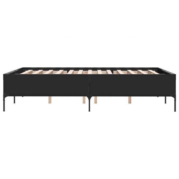 Bettgestell Schwarz 140x190 cm Holzwerkstoff und Metall