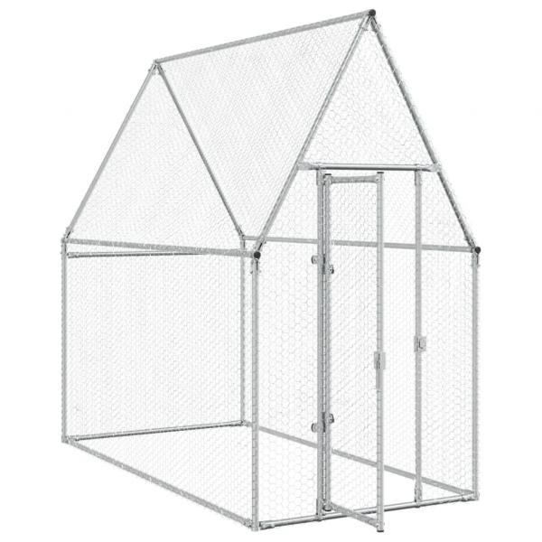 Hühnerkäfig Silbern 200x100x190 cm Verzinkter Stahl
