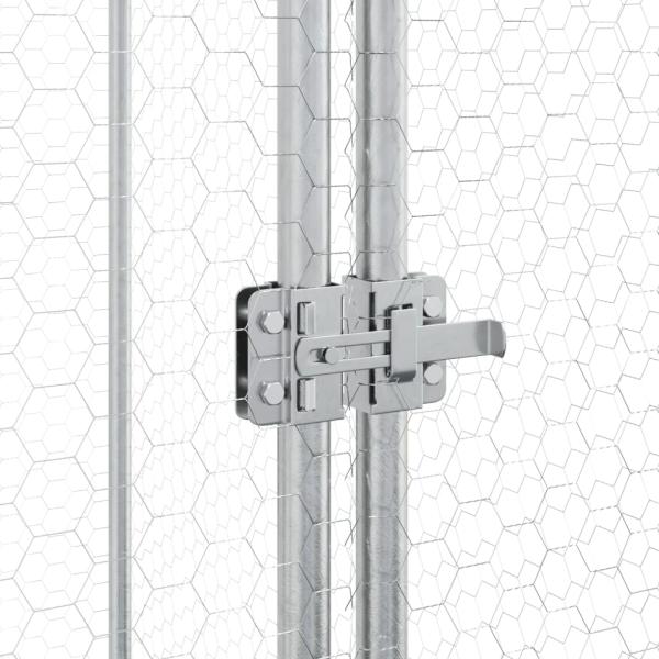 Hühnerkäfig Silbern 200x100x190 cm Verzinkter Stahl