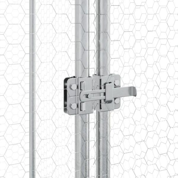 Hühnerkäfig Silbern 200x100x190 cm Verzinkter Stahl
