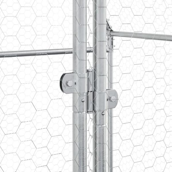 Hühnerkäfig Silbern 200x100x190 cm Verzinkter Stahl