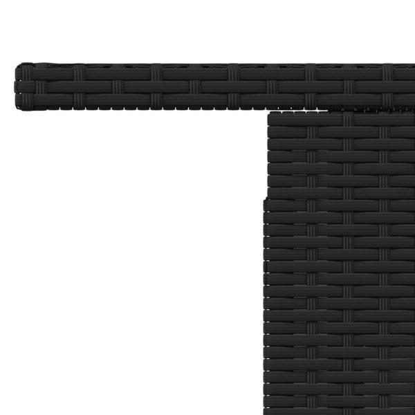 Gartentisch mit Glasplatte Schwarz 100x55x73 cm Poly Rattan