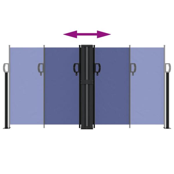 Seitenmarkise Ausziehbar Blau 120x1000 cm