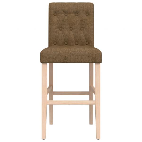 Barstühle 2 Stk. Massivholz Gummibaum und Stoff