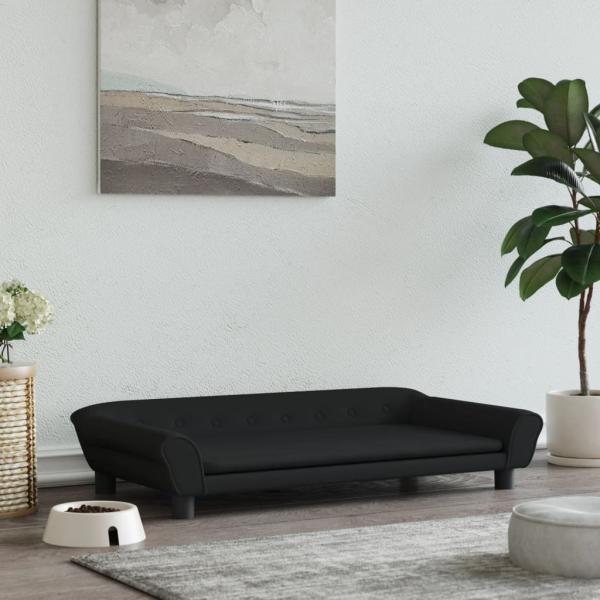 ARDEBO.de - Hundebett Schwarz 100x50x21 cm Samt