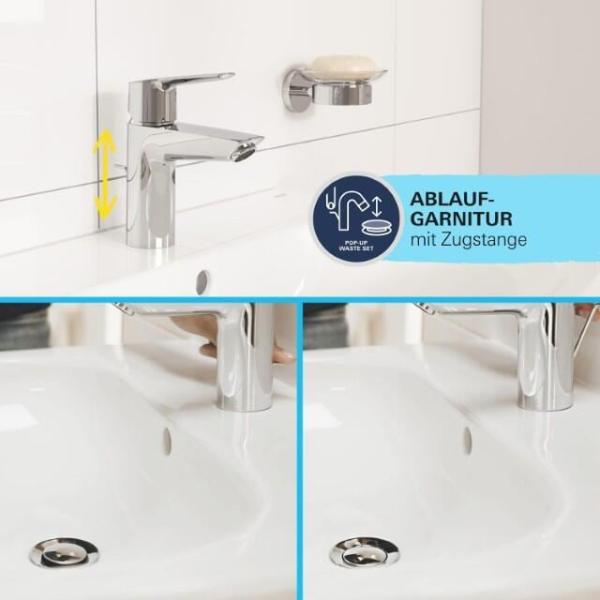 GROHE Start Einhebel Waschtischarmatur, Quickfix, M-Size, mattschwarz (234552432)