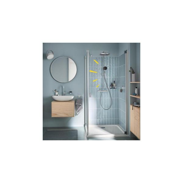 GROHE Vitalio Comfort 250 Duschsystem, Quickfix, mit Thermostatbatterie für die Wandmontage, chrom (26696001)