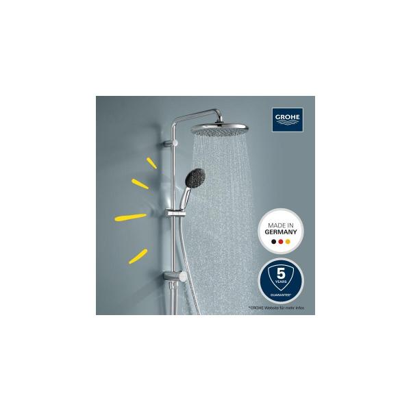 GROHE Vitalio Start System 250 Flex Duschsystem, Quickfix, Wandmontage, mit Umstellung, chrom (26680001)