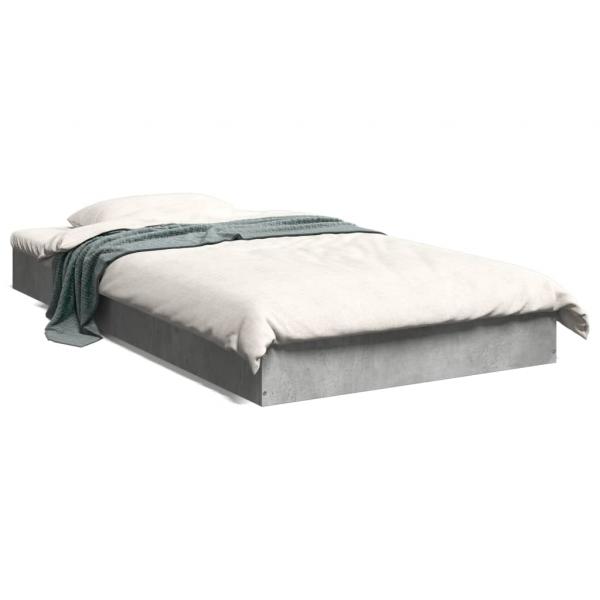 ARDEBO.de - Bettgestell Betongrau 90x190 cm Holzwerkstoff
