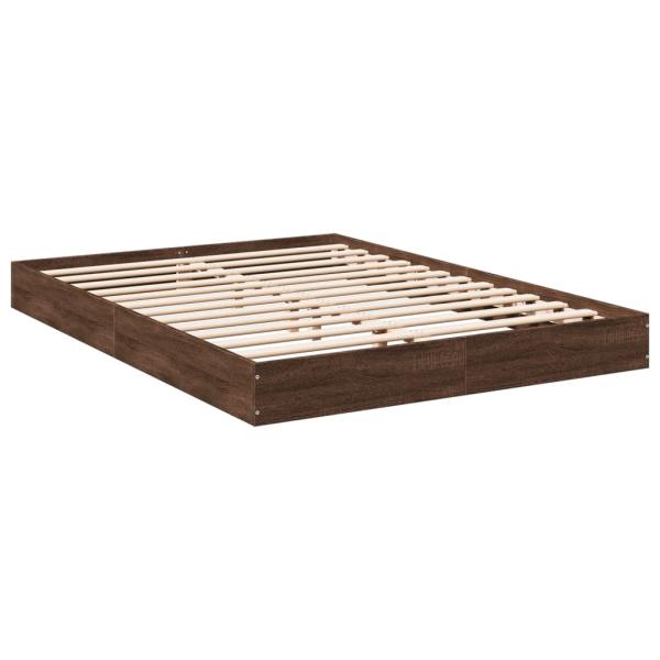 Bettgestell Braun Eichen-Optik 140x200 cm Holzwerkstoff