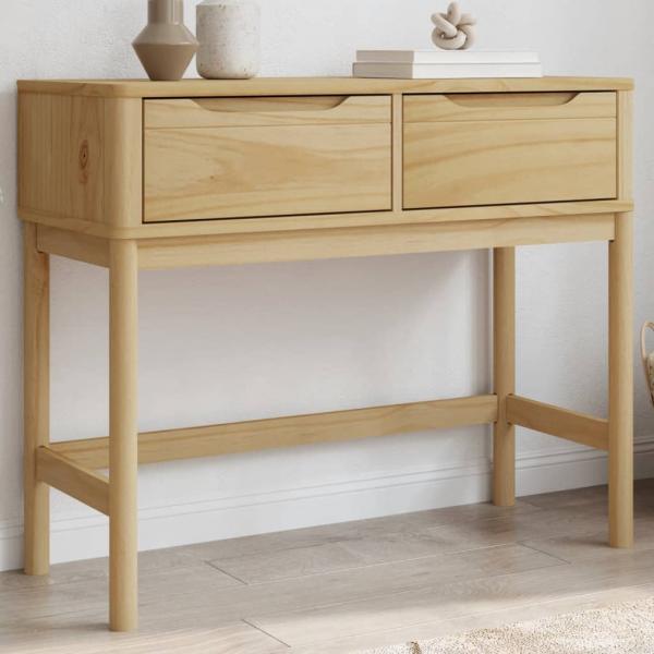 ARDEBO.de - Konsolentisch FLORO Wachsbraun 89,5x36,5x73cm Massivholz Kiefer