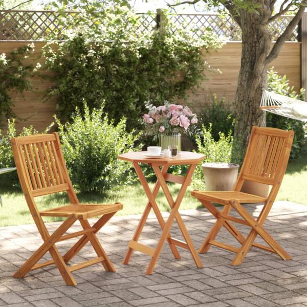 ARDEBO.de - 3-tlg. Bistro-Set Klappbar Massivholz Akazie