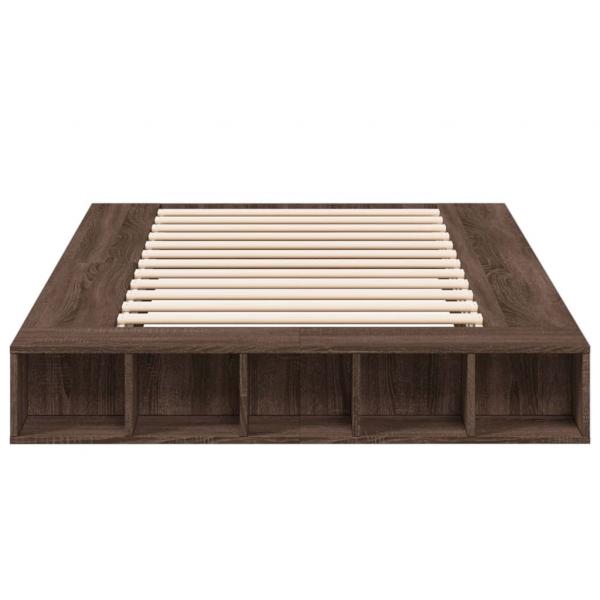 Bettgestell Braun Eichen-Optik 135x190 cm Holzwerkstoff