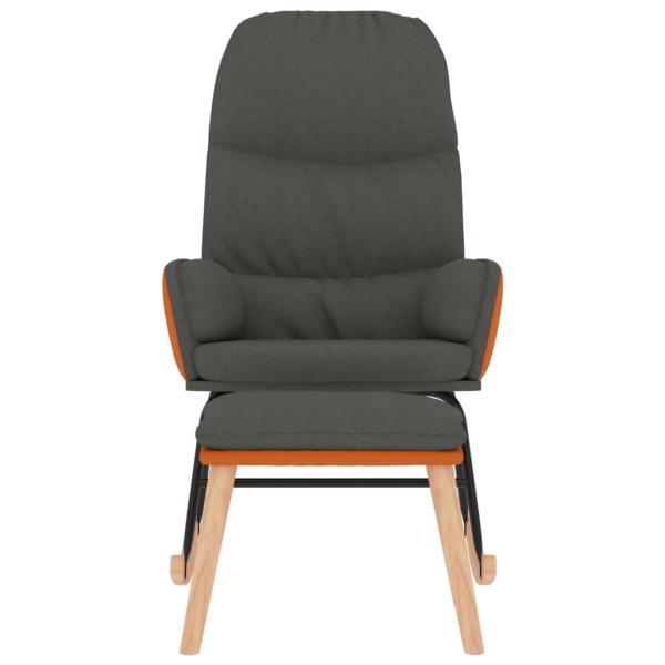 Schaukelsessel mit Hocker Dunkelgrau Stoff