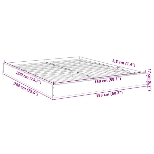 Bettgestell Sonoma-Eiche 150x200 cm Holzwerkstoff