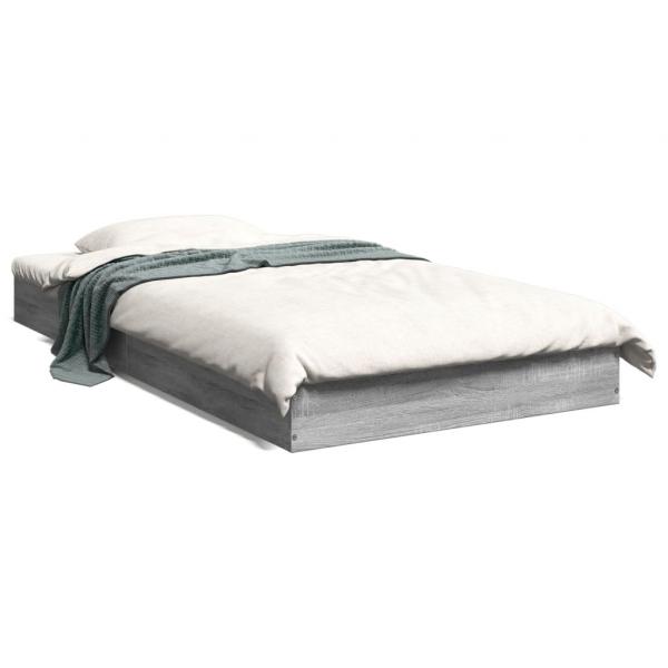 ARDEBO.de - Bettgestell Grau Sonoma 100x200 cm Holzwerkstoff