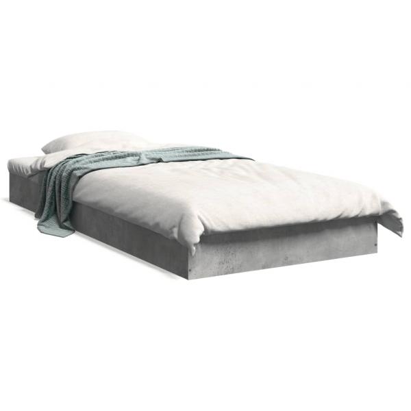 ARDEBO.de - Bettgestell Betongrau 75x190 cm Holzwerkstoff
