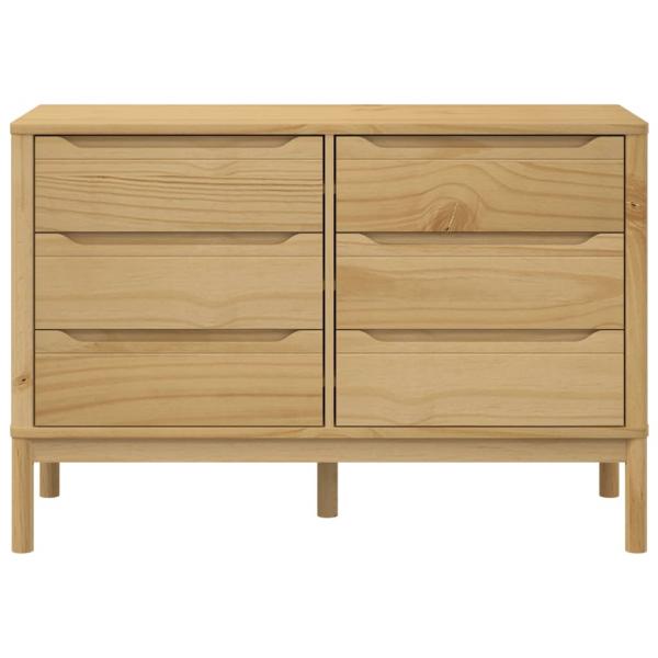 Kommode FLORO Wachsbraun Massivholz Kiefer